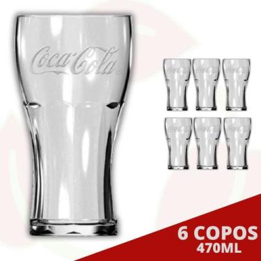 Imagem de 6UNI Copo Coca-Cola Contour 470ML Refresco Clássico Nadir - NADIR FIGU