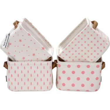 Imagem de Cesta de armazenamento Sea Team, tecido de lona dobrável, rosa, conjun