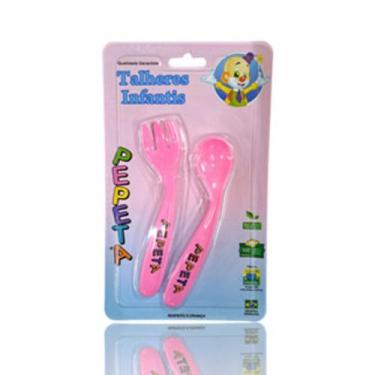 Imagem de Conjunto de talheres infantis Colher e Garfo - Pepeta, Transparente