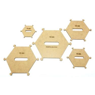 Imagem de kit Gabarito Régua Molde Para Laços Boutique Mdf Cru 5 peças - Armarin