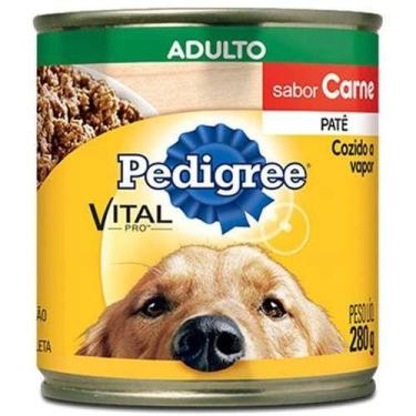 Imagem de Ração Úmida Pedigree Patê em Lata Sabor Carne para Cães Adultos 100g -