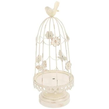 Imagem de Castiçal de ferro gaiola de pássaro castiçal europeu retrô castiçal decorativo para decoração de casamento e decoração de cerimônia de jantar