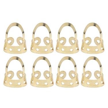 Imagem de LiebeWH 8pcs Banjo Picks de Dedos Aço Inoxidável Aço Oco Dedo Picks de Dedos Musicais Acessórios para Instrumentos (Ouro)