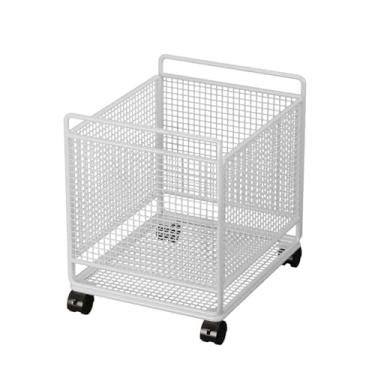 Imagem de DimyFew Cesto de roupa suja, cesto para roupas sujas, organizador multifuncional prático, de roupa suja com rodinhas para entrada da casa, Branco, M