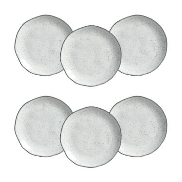 Imagem de Conjunto de Pratos de Sobremesa Porto Brasil Orgânico Echo Branco 19,5cm - 6 Peças