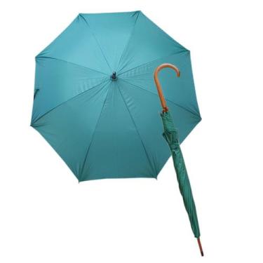 Imagem de Guarda Chuva Sombrinha Colorido Cabo Cor de Madeira Automático - Vária