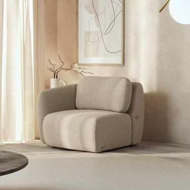 Imagem de Sofá Modular 80cm com Braço Esquerdo Orla Cabecasa Madeiramadeira Areia