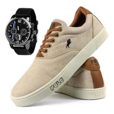 Imagem de Kit Tenis Polo Masculino Sapatenis Casual Relogio Analogico Envio Imed