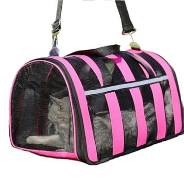Imagem de Bolsa Mala Transporte Pet Cachorro Gato Viagem Avião Material Respiravel,Peso do Animal < 5 kg(ROSA M 42 * 26 * 24)