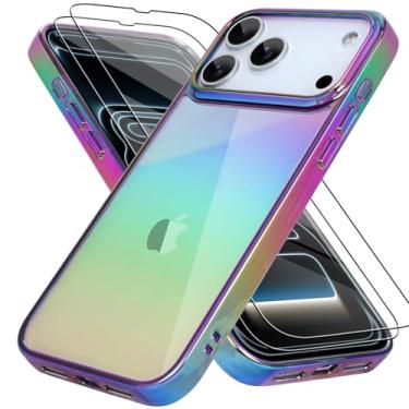 Imagem de Bonoma Capa para iPhone 17 Pro Max 2025 Bling Laser Iridescente Cristal Florescente Protetor de Câmera À Prova de Choque - Roxo