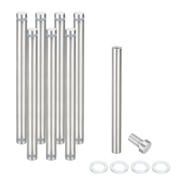 Imagem de PATIKIL Parafusos isolantes de 1/5.1 cm x 15.0 cm, 8 peças de aço inoxidável, parafuso de cabeça dupla, suporte de parede, prego publicitário para pendurar moldura acrílica