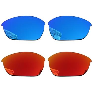 Imagem de Acefrog Lentes de reposição polarizadas de 1,5 mm para óculos de sol Oakley Half Jacket 2.0 OO9144, material atualizado, resistente a impactos - vermelho fogo e azul gelo polarizado - 1,5 mm