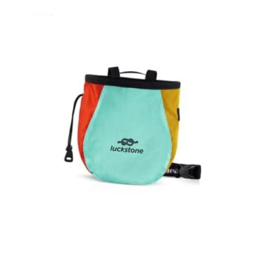 Imagem de KiBcsLic Bolsa de giz para escalada, bolsa de transporte para giz, presentes com cinto, de armazenamento para equipamentos de escalada para golfe, academia, Verde Vermelho Amarelo