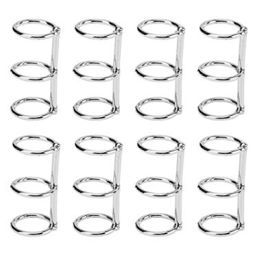 Imagem de Anel de Encadernação de Folhas Soltas de Metal Reutilizável Diy Conta de Mão de Papel Snap Split Articulada, Anéis de Fichário de 3 Furos para Diy Diário de Viagem álbum de Fotos Encadernação (Prata)