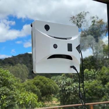Imagem de Robô Limpador de Vidros Automático com Controle Remoto, Spray Uniforme, Gancho de Segurança, Sistema de Sensores Inteligentes