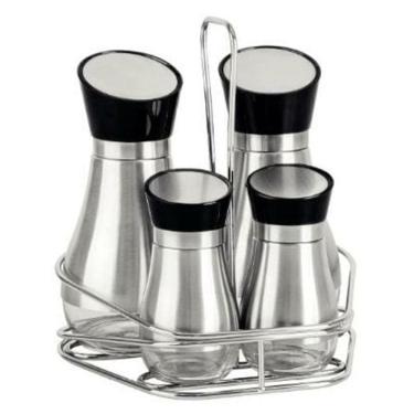 Imagem de Galheteiro Tramontina Recipiente Em Vidro Revestido Aço Inox