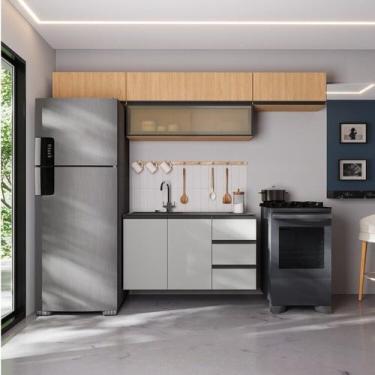 Imagem de Cozinha Modulada 5 Peças 4 Aéreos 1 Balcão Nara CabeCasa MadeiraOrigin