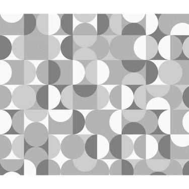 Imagem de Papel de Parede Auto Adesivo Geométrico Círculos preto