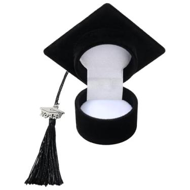Imagem de Dvehdbay Anéis de classe para mulheres do ensino médio - caixa de anel de formatura, boné de formatura com pingente de 2025, anéis de ensino médio para mulheres e homens, caixa de presente de boné de
