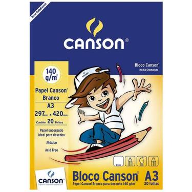 Imagem de Bloco desenho branco A3 140g com 20 folhas Canson