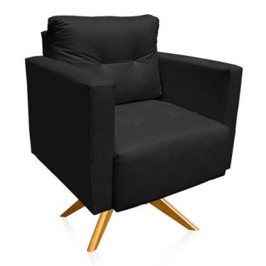 Imagem de Poltrona Giratória Livia material sintético Base De Madeira Ma30 D01 -