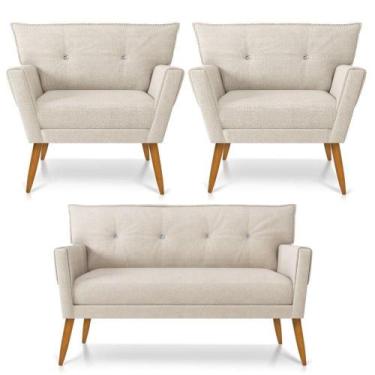 Imagem de Kit Namoradeira E 02 Poltronas Anitta D'rossi A27 Areia - DROSSI