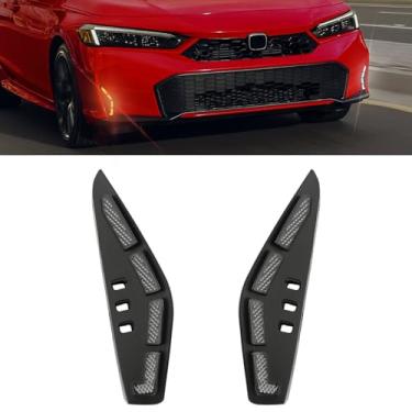 Imagem de Fancemot Faróis de neblina dianteiros de LED, luzes brancas de circulação diurna (DRL), luzes de seta âmbar, luzes azuis de farol baixo, compatíveis com Honda Civic Sedan 2025 (estilo 2)