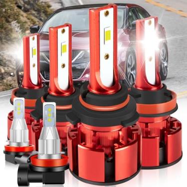 Imagem de LTZXAP Para lâmpadas Nissan Maxima 2009-2014, 800% de brilho alto e baixo feixe de lâmpadas de neblina, com ventilador de resfriamento silencioso de turbina de 20.000 rpm, modo de feixe superfocado