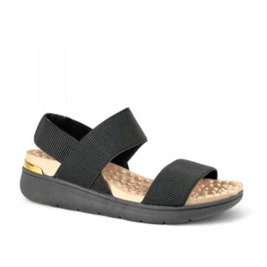 Imagem de Sandália Modare Comfort Ortopédica Elásticos Feminina Preta, Preto, 36