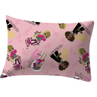 Imagem de Fronha Portallar Malha Estampada Lol OMG Glam 48cmx68cm Rose