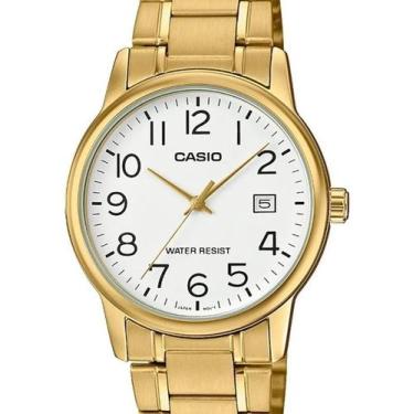 Imagem de Relógio casio masculino dourado collection mtp-v002g-7b2udf