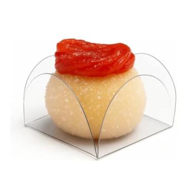 Imagem de 200 Forminhas Caixeta de Acetato Transparente Para Brigadeiro Doces Finos 3,5 x 3,5 x 2,5