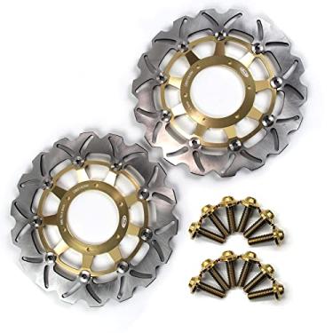 Imagem de Arashi Discos de freio dianteiro Rotores com parafusos de montagem para Honda CBR600F4i 2001-2007, CBR600F Sport 2001-2002, CB900F Hornet 900 2002-2006, acessórios de motocicleta dourados