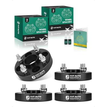 Imagem de YHTAUTO Espaçadores de roda centralizados no cubo de 4 x 100 mm de 2,5 cm para Honda Civic, Accord, Mini Cooper, Acura, Kia, Mitsubishi Model Wheel Tire Spacers c/ parafusos M12x1,5, furo do cubo de