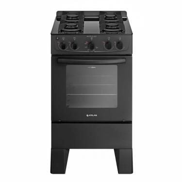 Imagem de Fogão 4 Bocas Atlas Automático Mesa De Vidro Milão Glass Preto Bivolt