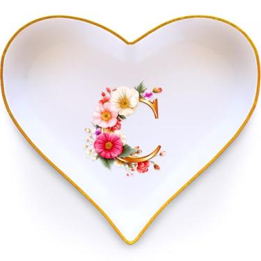 Imagem de BJDAMAI Bandeja com letras iniciais, decoração de quarto de casa, Natal, Dia dos Namorados, Dia das Mães, Páscoa, Halloween, família, fim de semana, presentes de devolução (letra C)