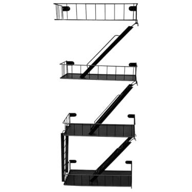 Imagem de Bothyi Prateleira de parede para escada de incêndio, organizador, exibição de bonecos de ação, armazenamento moderno, prateleira decorativa de parede para, 4 Níveis