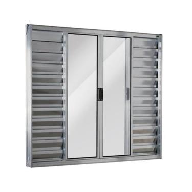 Imagem de Janela de Alumínio Veneziana 100x150cm 6 Folhas Central Ecosul Esquadr