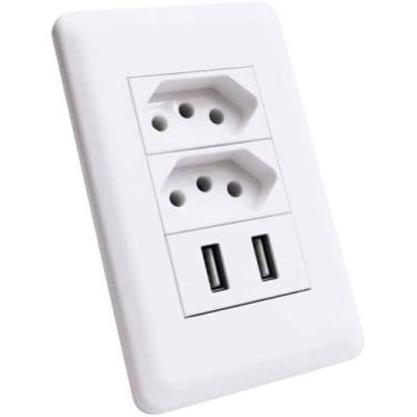 Imagem de Interruptor de Tomada com 2 Entradas USB Kit 2 pçs - ZHIKE