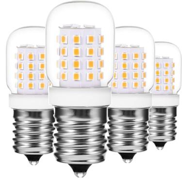 Imagem de SYXKJ Lâmpadas LED E17 3W sobre fogão de micro-ondas 8206232A 380LM CRI80+ branco quente 2700K 125V 40W substituição para Whirlpool micro-ondas, geladeira, exaustor (pacote com 4)