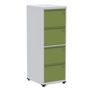 Imagem de Armário De Arquivo De Aço Pandin 4 Gavetas Gavetas Cinza-verde Miró