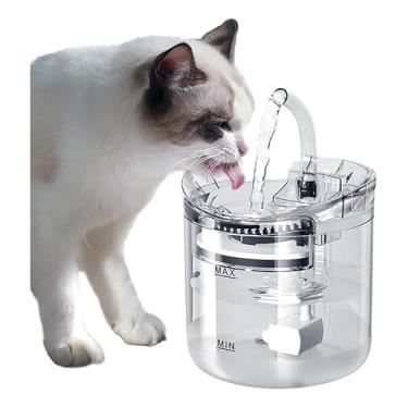 Imagem de 1.8L Fonte para animais de estimação, bebedouro automático para gatos, bebedouro para cães com bomba inteligente para gatos, cães e vários animais de estimação (transparente)
