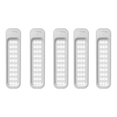 Imagem de 5 Luminárias De Emergência 30leds 150 Lúmens 1w Bivolt 40m² - INTELBRA