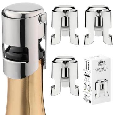 Imagem de Rolhas de champanhe para garrafas, selador de champanhe Pafusen rolha de aço inoxidável, tampa de rolha de champanhe de aço inoxidável, protetor para champanhe Cava Prosecco vinho espumante (champanhe