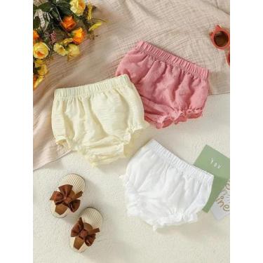 Imagem de Conjunto de 3 Calças Curtas para Bebê - Roupa Casual de Verão, 3-6 mes