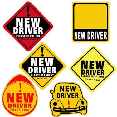 Imagem de Adesivos para carros New Driver Warning 6 unidades/lote autoadesivos -