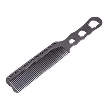 Imagem de ZJchao Pente de Cabelo de Metal, Profissional, Alumínio, Dente Fino, Parte Superior Plana, Pente para Barbeiros e Estilistas, Artesanal, Ferramenta de Aliciamento Durável (preto)