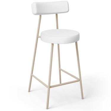 Imagem de Banqueta Baixa Cozinha Sala Jantar Bancada Milão Arena L02 Facto Branco - Lyam Decor