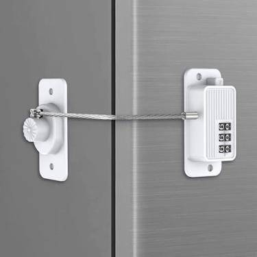 Imagem de Trava de combinação branca - controle de acesso sem esforço, mecanismo de bloqueio avançado, códigos de segurança personalizáveis, à prova de crianças, aplicação versátil