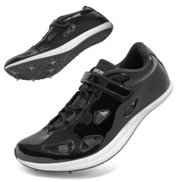 Imagem de Ifrich Tênis de corrida masculino e feminino, tênis de corrida com pontas, tênis de corrida masculino com pregos, crianças, tênis de corrida, Preto, 36